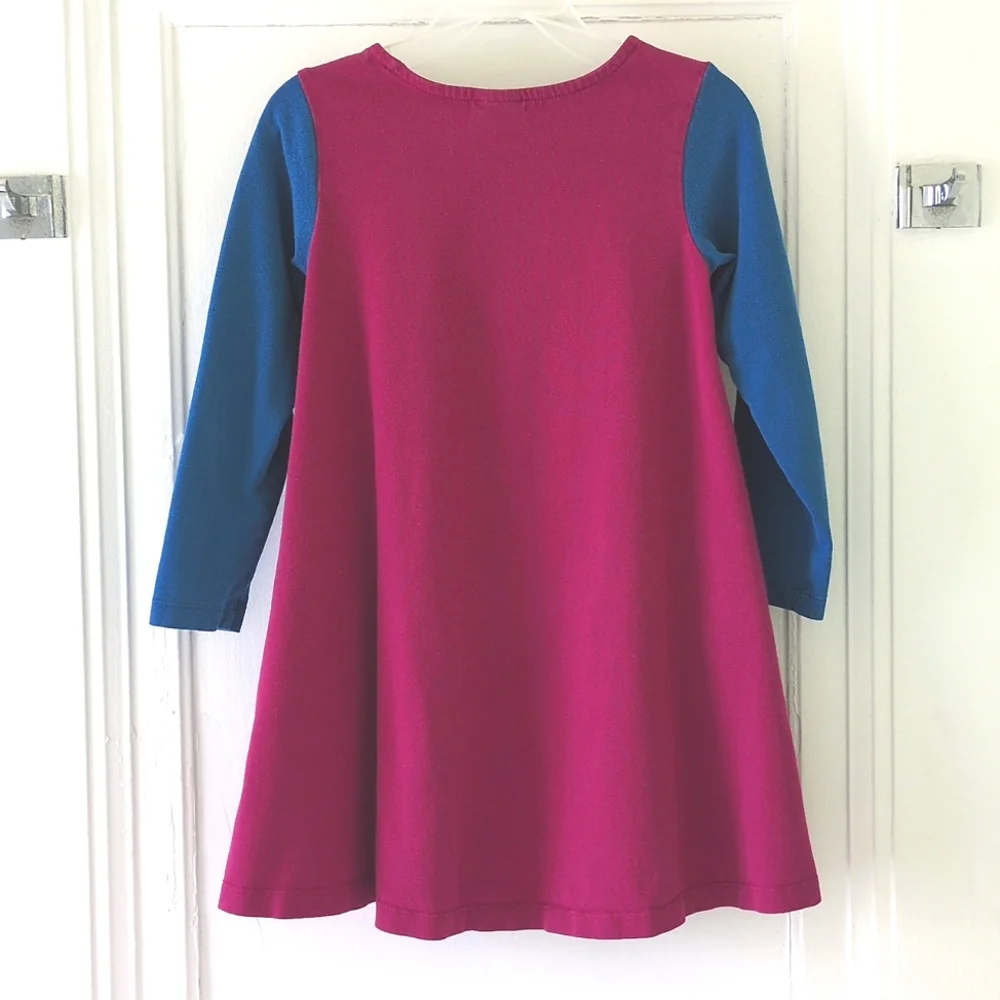 Hanna Andersson Magenta And Blue Colorblock Dress